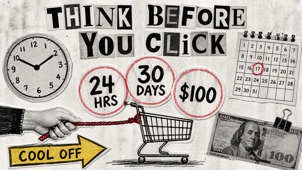 The 24-Hour Rule, the 30-Day List, and the $100 Test: Three Anti-Impulse-Buy Frameworks